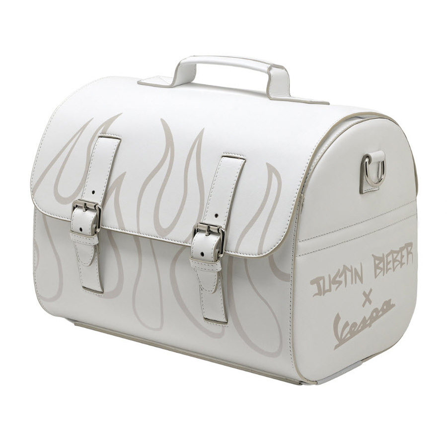 Vespa White Leather Top Case Bag Made in Italy - Justin Bieber