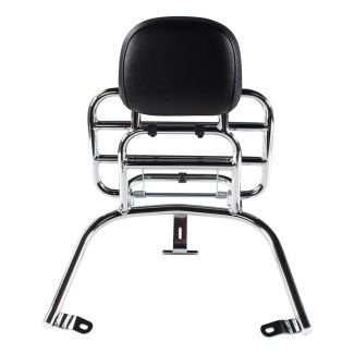 **CHROME** REAR FOLDING RACK W/ PASSENGER BACK REST AND GRAB RAIL FOR VESPA PRIMAVERA & SPRINT