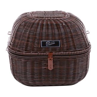 PRIMA Wicker Top Case PICNIC Basket w/INNER BAG *Dark Brown*