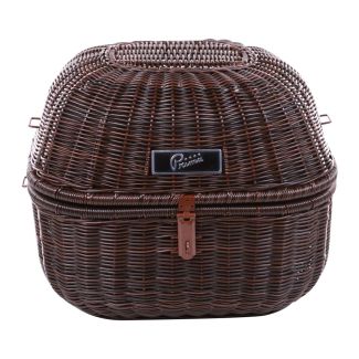 **DARK BROWN** CLASSIC WICKER TOP CASE BASKET WITH INNER BAG 18L 