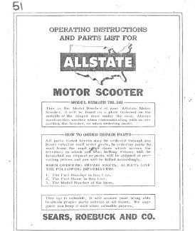 PARTS BOOK ALLSTATE  788.101 1951