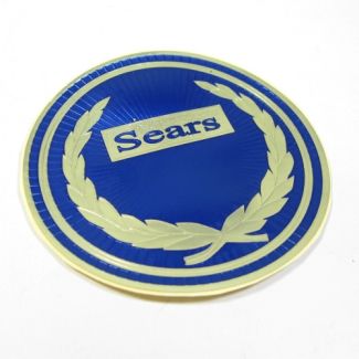 EMBOSSED SEARS STICKER FOR 1966 BLUE  BADGE EMBLEM FOR VESPA SMALL FRAME VMA1