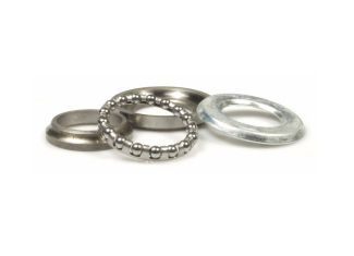 LOWER FORK STEERING BEARING KIT 1/4" BALL BEARINGS 4-PIECE SET W/DUST SHIELD 1965 & Newer  (002139)