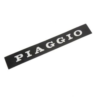 Piaggio Sticker For Back Of Seat Black W/ Silver Writing 