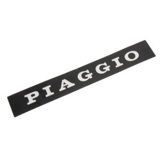 Piaggio Sticker Black W/Silver Writing For Back Of Seat PLATE