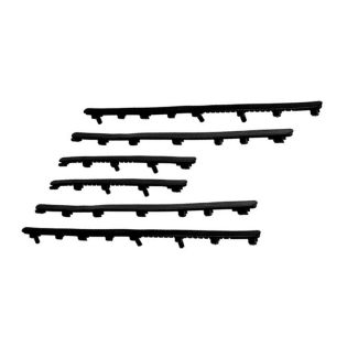 *BLACK* RUBBER FLOOR BOARD STRIP SET OF 6 VESPA GTS GTV HPE HPE2 (577437)