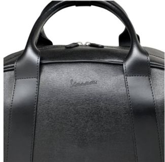 OFFICIAL VESPA BLACK LEATHER REAR/TAIL BAG