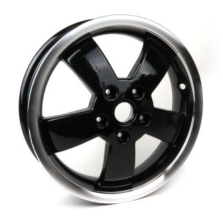 RIM (WHEEL) FRONT GTS SUPER 2014-2022 ABS 3.00x12" GLOSS BLACK W/SPUN SILVER EDGE
