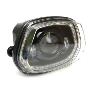 BLACK LED HEADLIGHT W/HALO RING VESPA SPRINT 3V 150 2014-2019