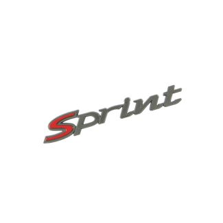 "SPRINT" BADGE FRONT LEGSHIELD SMOKE CHROME W/RED S - SPRINT SPORT