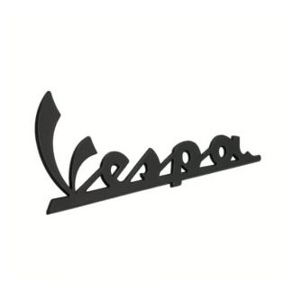 'VESPA' MATTE BLACK STICKER COWL SIDE BADGE (EMBLEM) 6 INCHES LONG GTV