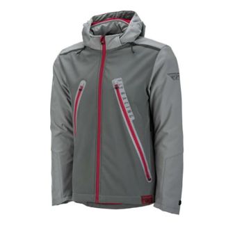 CARBYNE FLY RACING ARMORED MOTORCYCLE JACKET GREY/RED