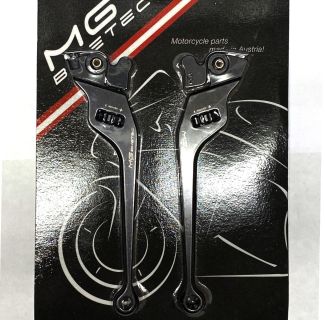 **BLACK** *SHORT* PAIR OF MG BIKETEC CNC ADJUSTABLE LEVERS-GT/GTS/300 SUPER 2005-2022 (GTV ALL YEARS GTV310)