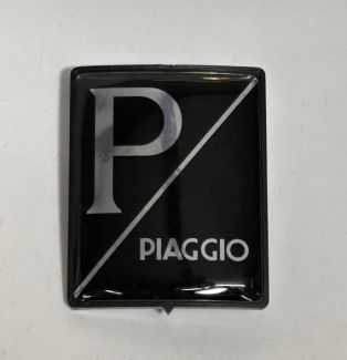 **BLACK OUT** CUSTOM PIAGGIO SHIELD RECTANGULAR BADGE/EMBLEM STEERING/HORN COVER; ALL MODERN APPLICATIONS