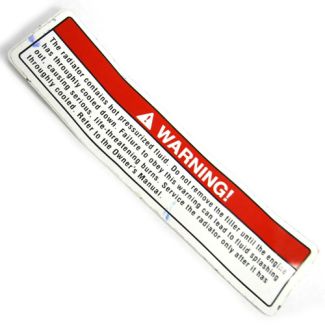 WARNING LABEL: "WARNING: RADIATOR CONTAINS...."