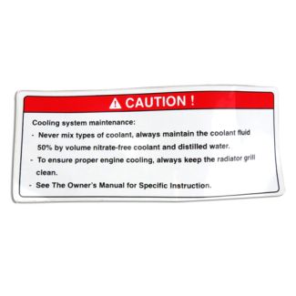 Warning Label "Caution: Cooling System" Vespa GTS