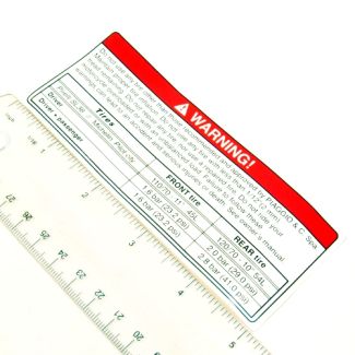 Tire Pressure Warning Sticker LX / S150