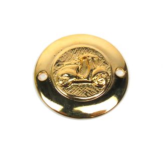 GOLD ACCESSORY ROUND SCOOTER BADGE EMBLEM (2") **CLOSEOUT**