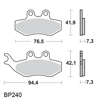 Brake Pad BV200/GT200 Grimica Style Front or Rear SBS