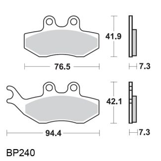 Brake Pad BV200 Grimica Style Front or Rear SBS
