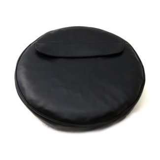 10" BLACK SPARE TIRE COVER WITH ZIPPER POCKET AND GRAY PIPING SPRINT SMALL FRAME GS150 VLB TS V5A V9A VMA