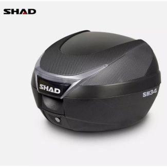 Shad 34 Liter Topcase - MATTE BLACK WITH CARBON FIBER STYLE INSERT D0B34106 **SUPER SALE*