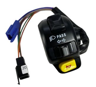 BLACK LEFT (LH) HANDLEBAR SWITCH ASSY TURN SIGNAL, HEADLIGHT, HORN - BUDDY KICK BLUR 220 HOOLIGAN