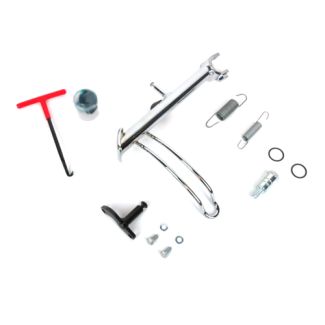 DELUXE ORIGINAL PIAGGIO CHROME SIDESTAND (KICKSTAND) KIT FOR 2014 AND NEWER GTS/SUPER/GTV (1C000370 56465R)