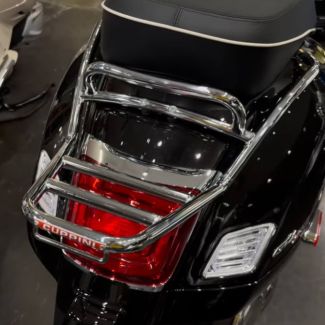 **CHROME** CUPPINI FIXED REAR RALLY STYLE RACK WITH GRAB RAIL VESPA GTS GTV GTS310 (C252/G)