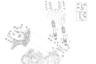 Vespa GTS 300ie ABS Rear Shocks & Swing Arm 2015-2019