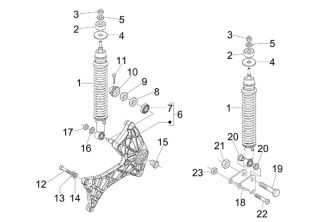 Vespa GTS 250/300ie Rear Shocks & Swing Arm 2005-2014