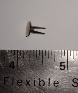 BUTTON-HEAD RIVET FOR ATTACHING COWL RUBBER TO COWL AND SEAT BADGE