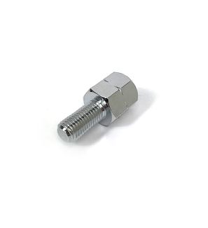 **CHROME** MIRROR ADAPTER LEFT HAND THREAD (REVERSE THREAD) 10MM MALE TO RIGHT HAND THREAD 10MM FEMALE