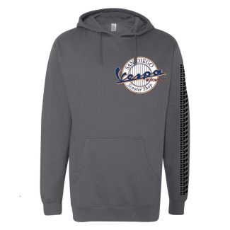 CHARCOAL VESPA MOTORSPORT SCOOTER SHOP PULLOVER HOODIE