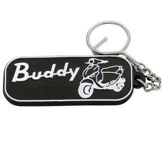 BUDDY KEY CHAIN BLACK AND RED RUBBER