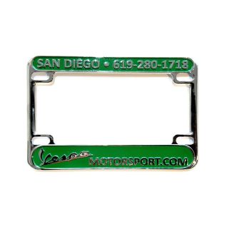 "VESPA MOTORSPORT" GREEN LICENSE PLATE FRAME