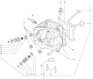 Vespa & Piaggio 150cc 2v Leader Fuel Injected Cylinder Head