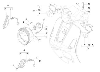 Vespa LX 50/150 Headlight & Front Turn Signals 2006-2014