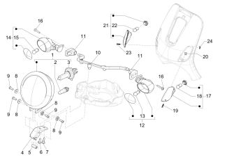 Vespa LXV 150 Headlight & Front Turn Signals 2007-2016
