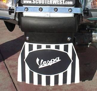 VESPA PX T5 Sprint Rally GTS GS SS 1960's Style Rubber Mudflap White & Black 