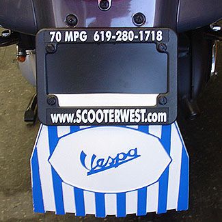 Mud Flap Strip Blue/White w/ Vespa Logo