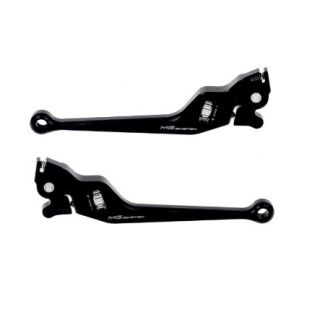 **BLACK** PAIR OF MG BIKETEC CNC ADJUSTABLE LEVERS-GT/GTS/300 SUPER 2005-2022, GTV ALL YEARS GTV310