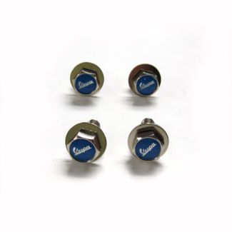 VESPA SCRIPT SET OF 4 LICENSE PLATE SCREWS