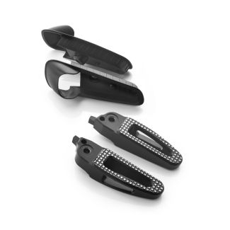 RIZOMA BLACK ALUMINUM FOOT PEG PAIR FOR VESPA GTS 250 300 HPE (RIZOMA BRANDED)