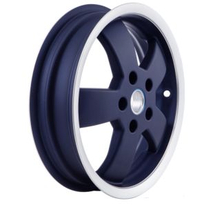 RIM FRONT/REAR DARK BLUE W/SILVER EDGE FOR VESPA YACHT CLUB GTS ALSO FIT FRONT ON ALL VESPA GTS/GTS SUPER/GTV/GT60/GT (1C003842)
