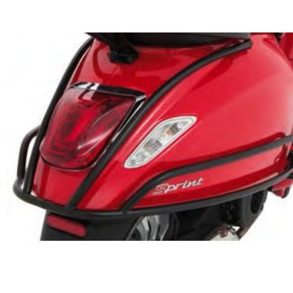 *BLACK* REAR CHROME BARS VESPA PRIMAVERA SPRINT FACO POWDERCOATED **WILL NOT WORK WITH THE REAR U.S. TURN SIGNALS**