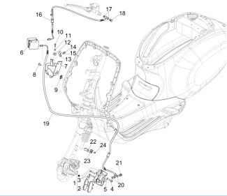 Vespa Primavera 150 3V iGET ABS Front Brakes & Caliper