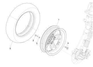 Vespa Primavera 50/150 Front Wheel 11" 2015-2018
