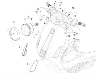 Vespa Primavera 150 3V Head Light & Front Turn Signals
