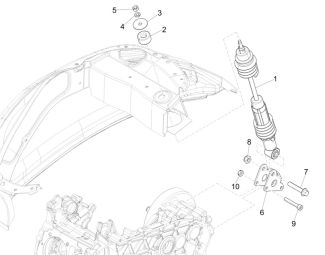 Vespa Primavera/Sprint 150 Rear Shock 2015-Current